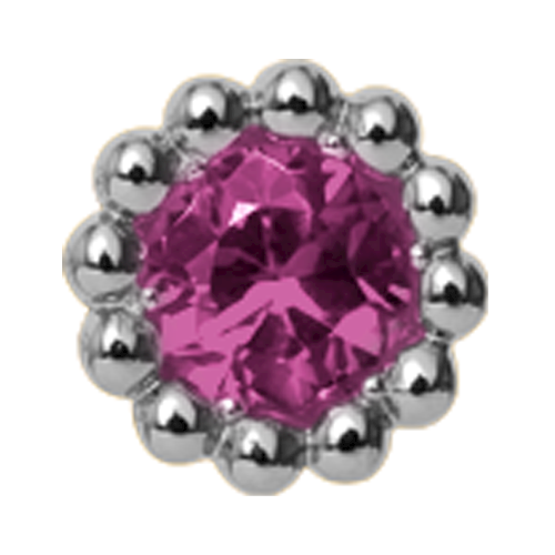 Image of Christina Collect Pink Rholodite Flower sølv charm*